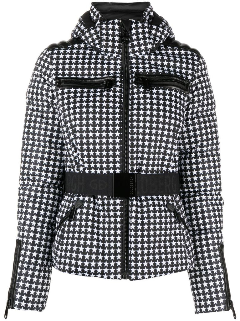 Black Galaxy Belted Ski Jacket