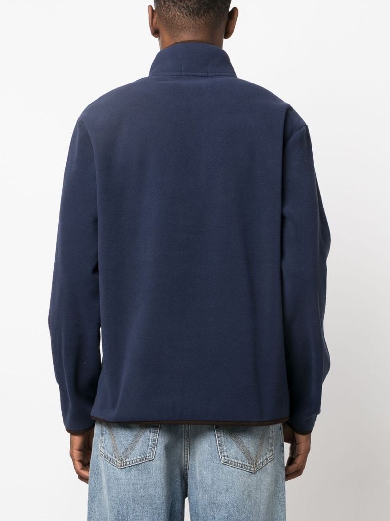 Blue Polo Bear Half-button Sweatshirt
