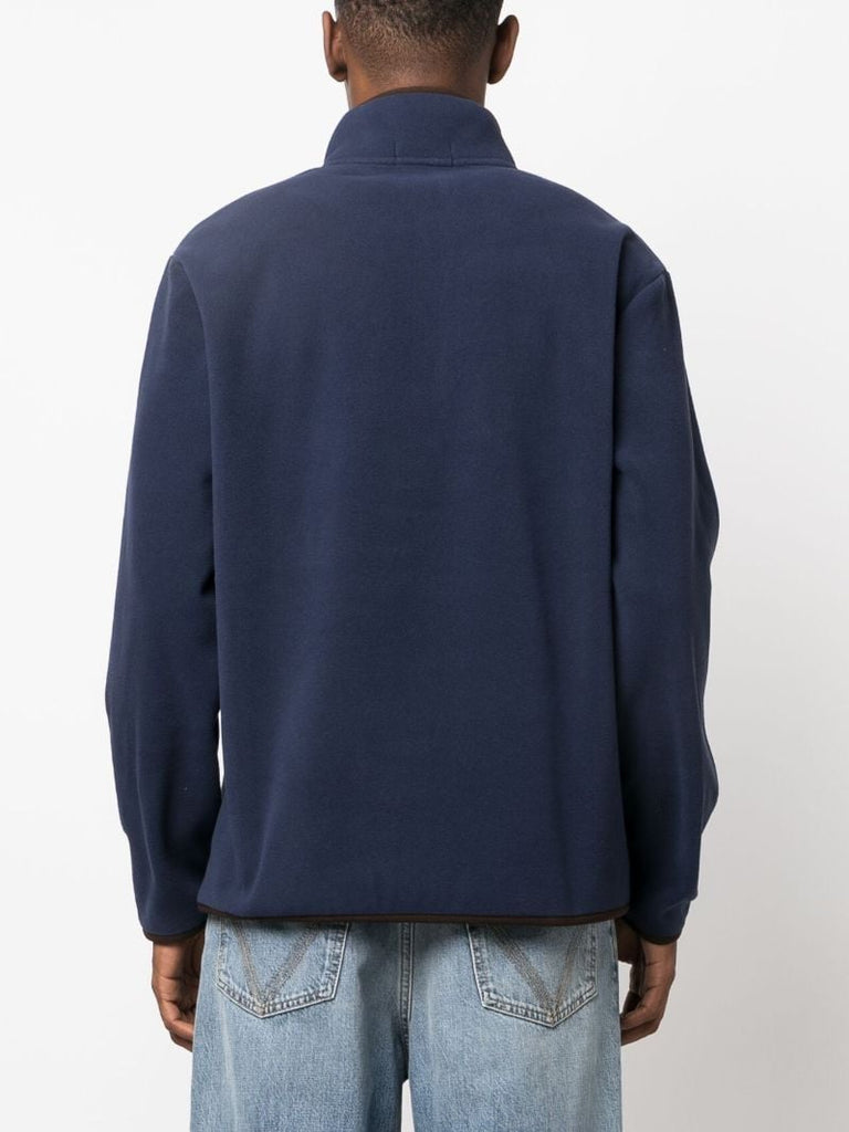 Blue Polo Bear Half-button Sweatshirt