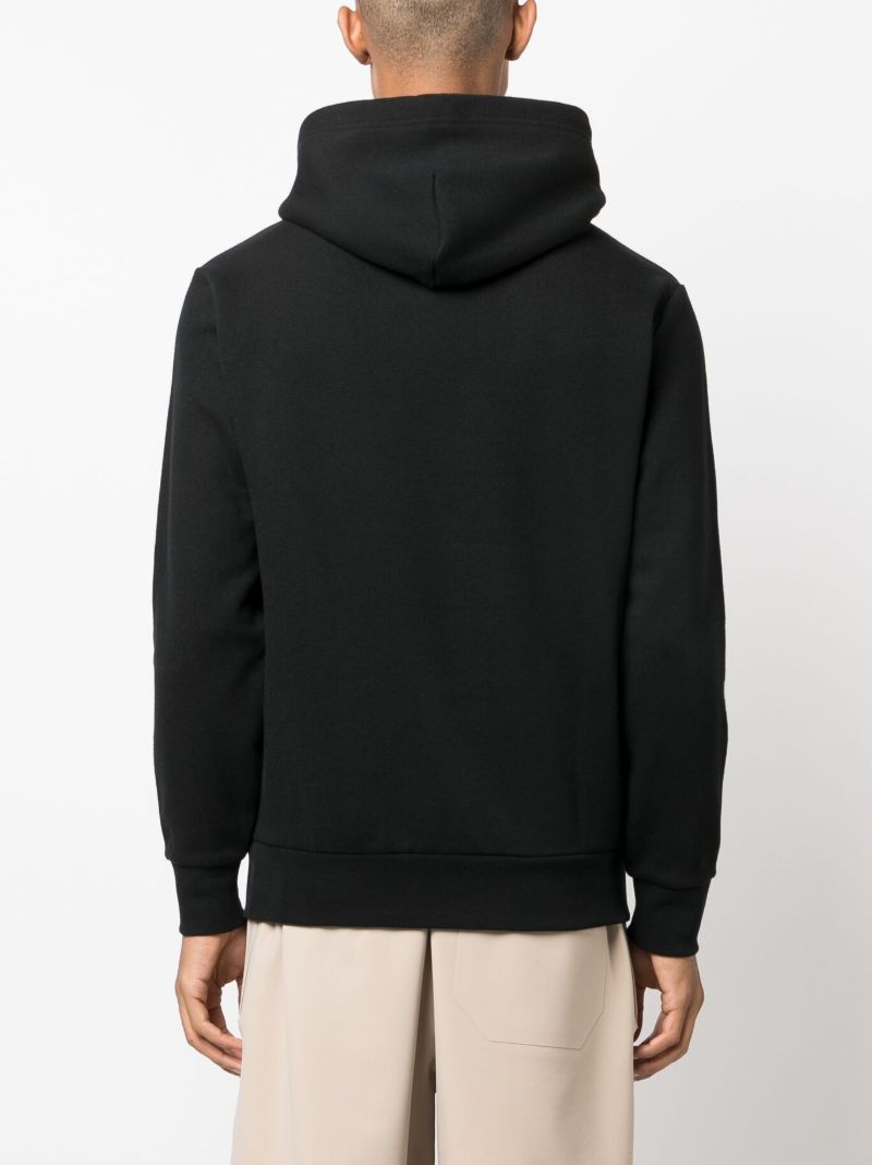 Black Logo-embroidered Drawstring Hoodie