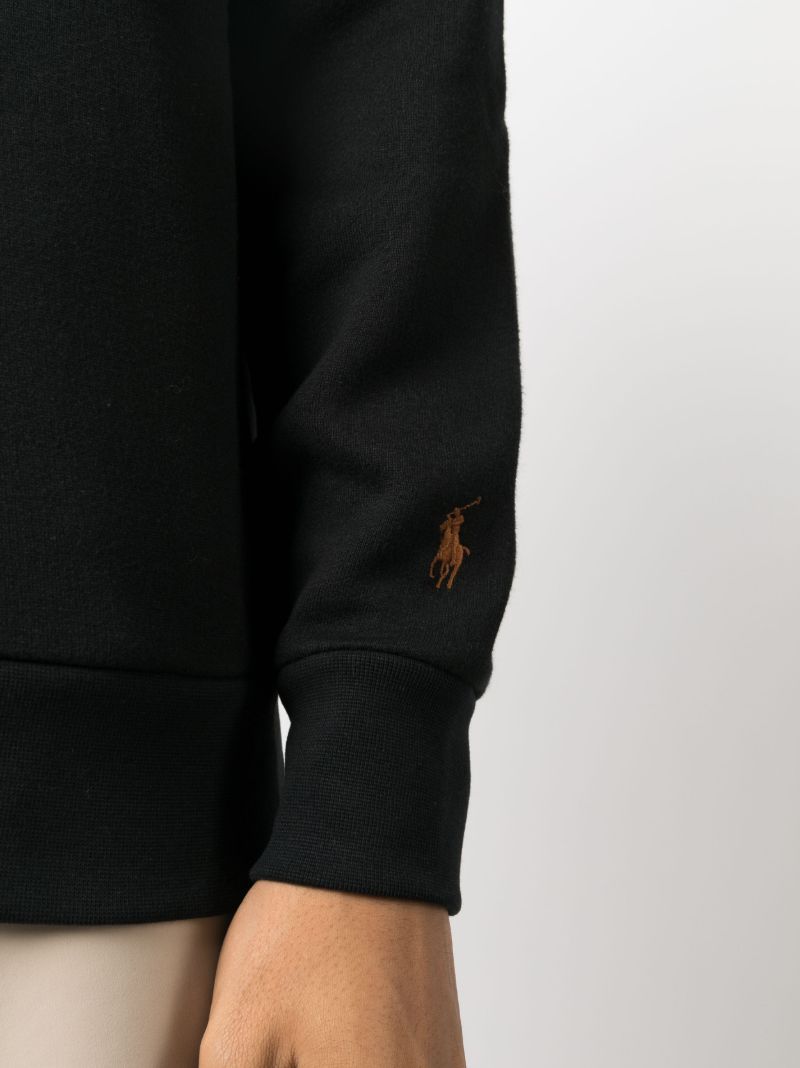 Black Logo-embroidered Drawstring Hoodie