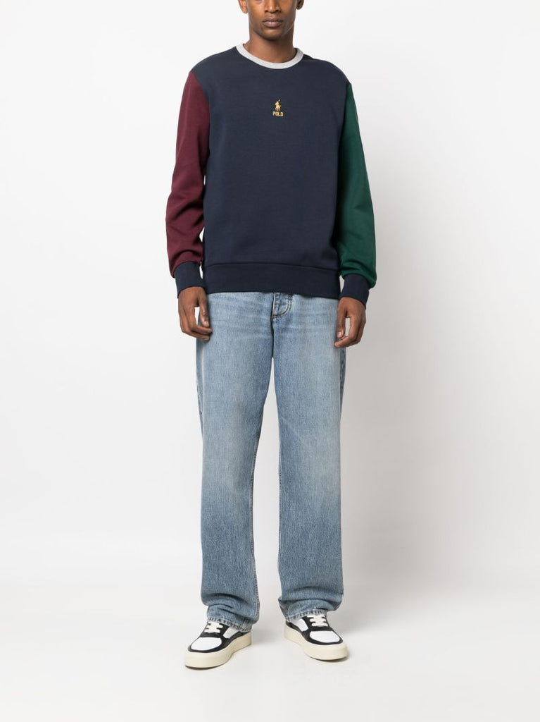 Blue Polo Pony Colourblock Sweatshirt