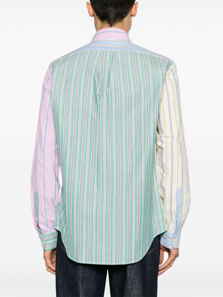 Multicoloured Stripe-print Long-sleeve Sport Shirt