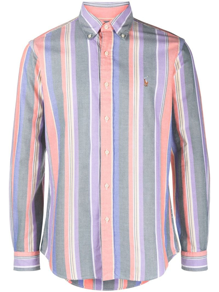 Grey Striped Cotton Shirt