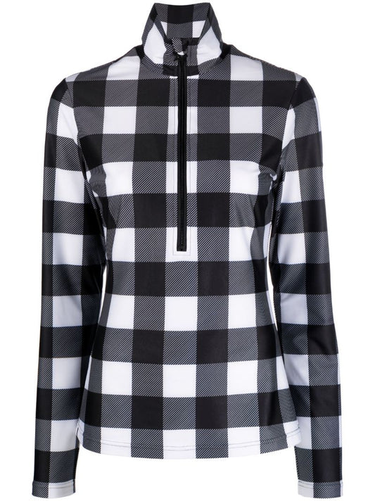 Black Woody Gingham Ski Top