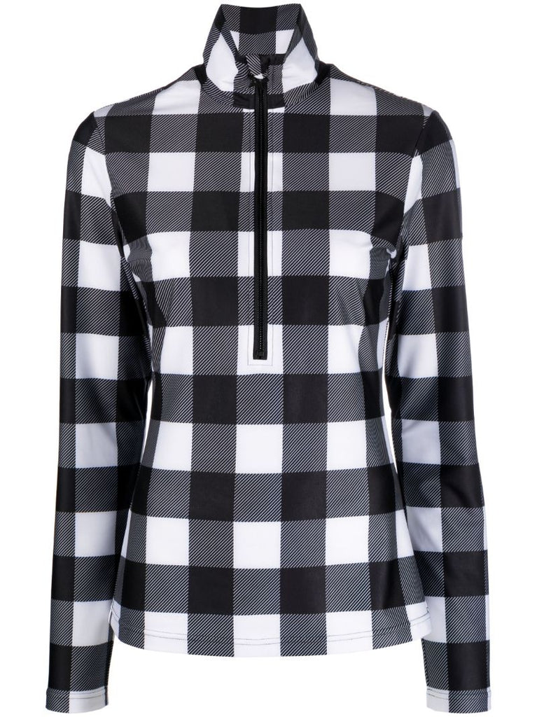 Black Woody Gingham Ski Top