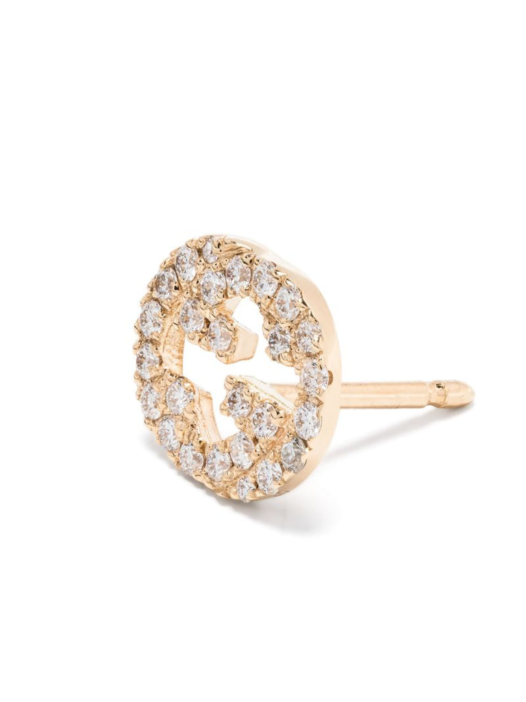 18k Yellow Gold Interlocking G Diamond Earrings
