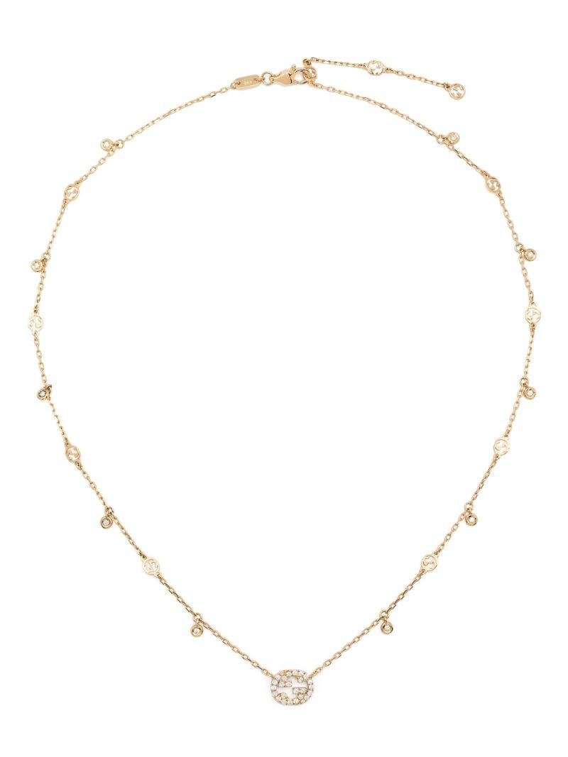 18k Yellow Gold Interlocking G Diamond Necklace