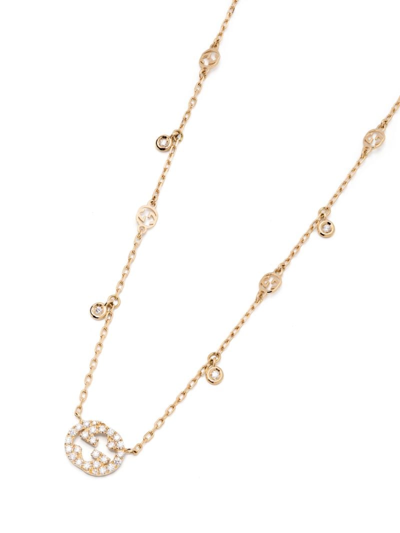 18k Yellow Gold Interlocking G Diamond Necklace
