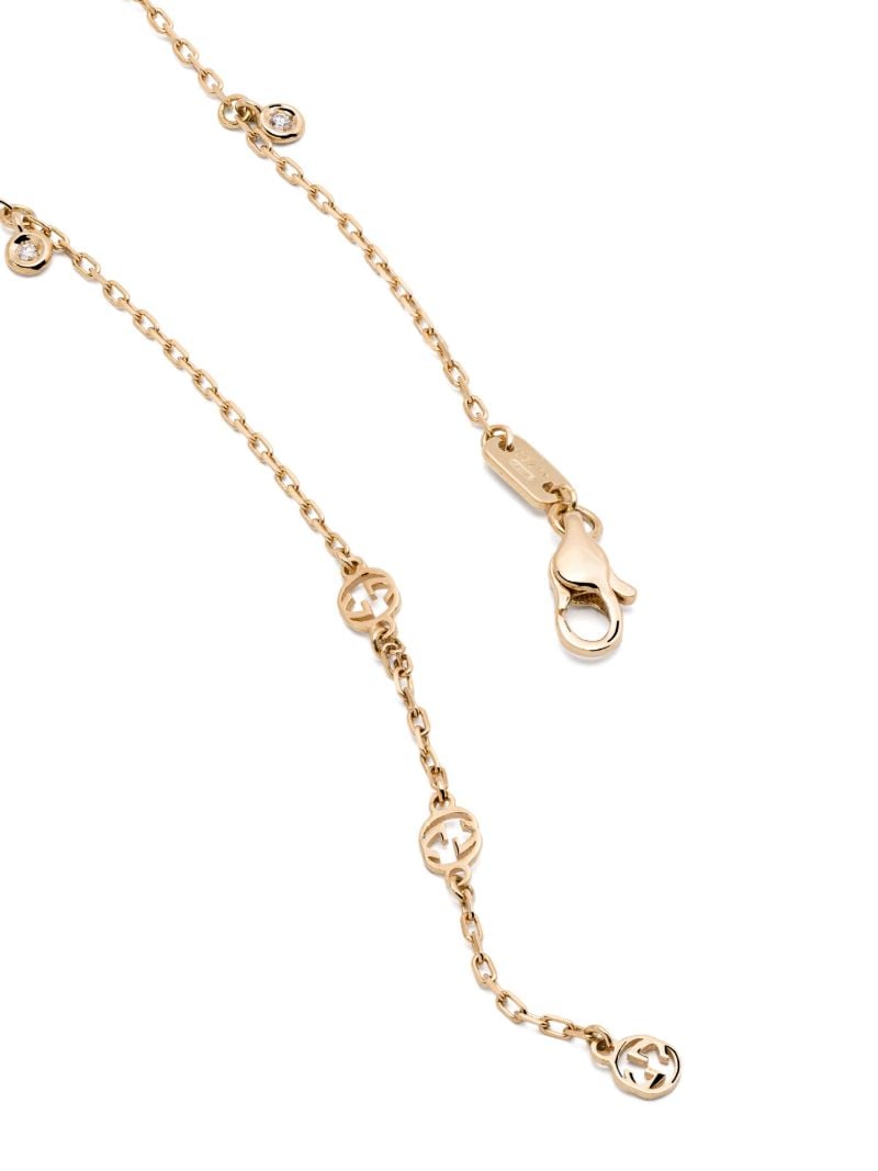 18k Yellow Gold Interlocking G Diamond Necklace