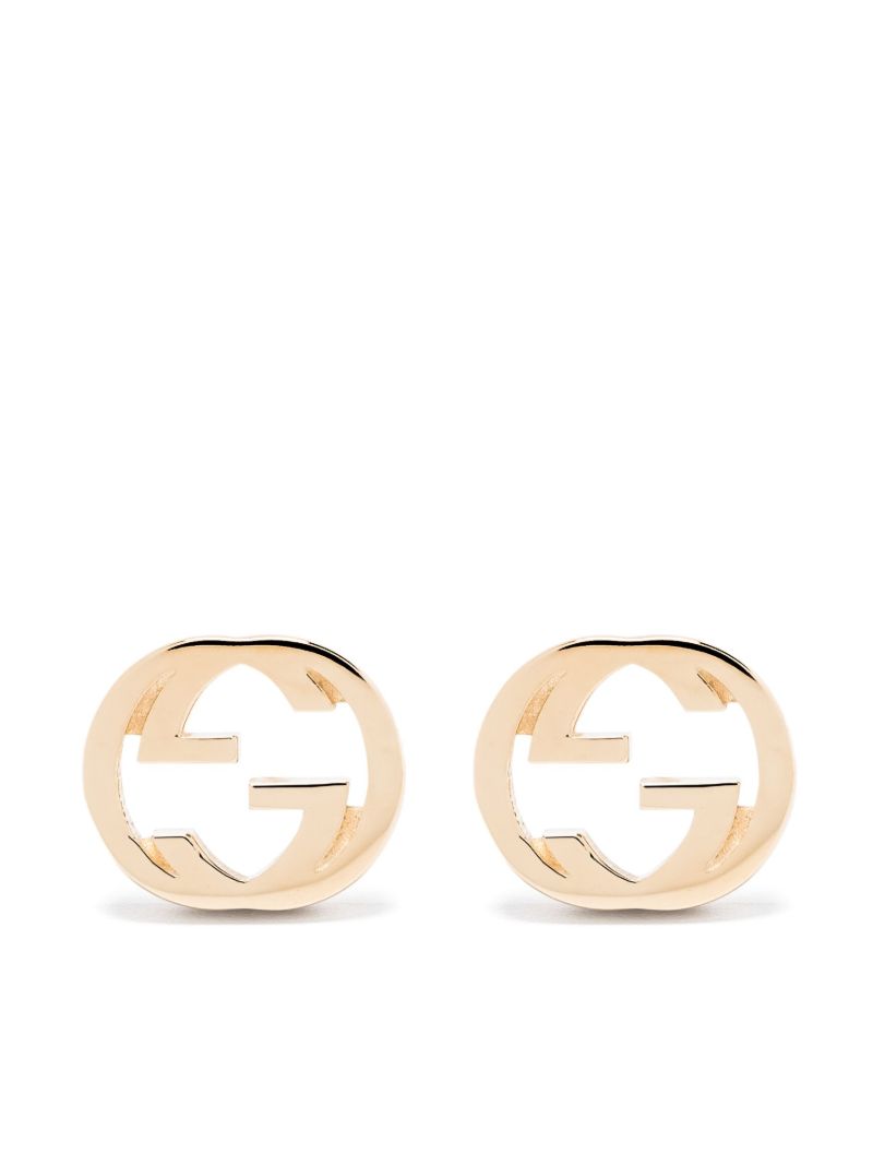 18k Yellow Gold Interlocking G Stud Earrings
