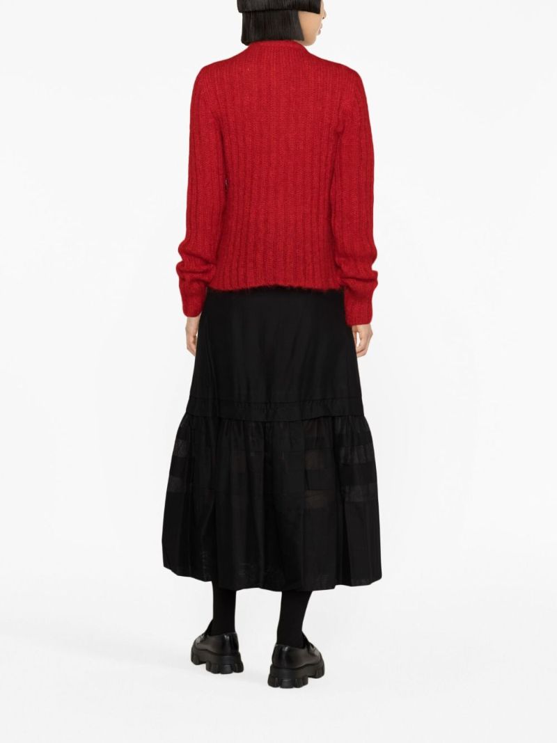 Black Sonny Tiered Cotton Skirt