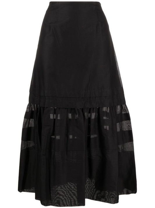 Black Sonny Tiered Cotton Skirt