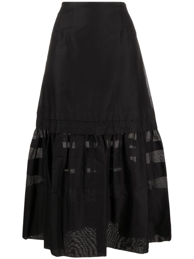 Black Sonny Tiered Cotton Skirt