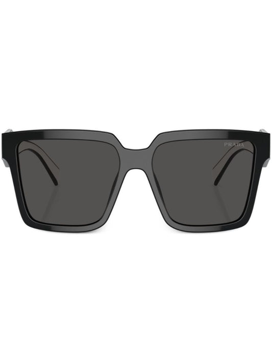 Black Logo Lettering Oversized Sunglasses