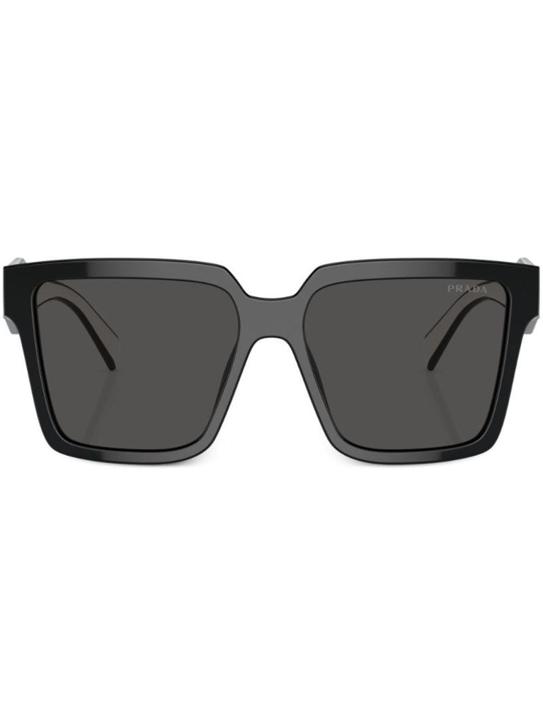 Black Logo Lettering Oversized Sunglasses
