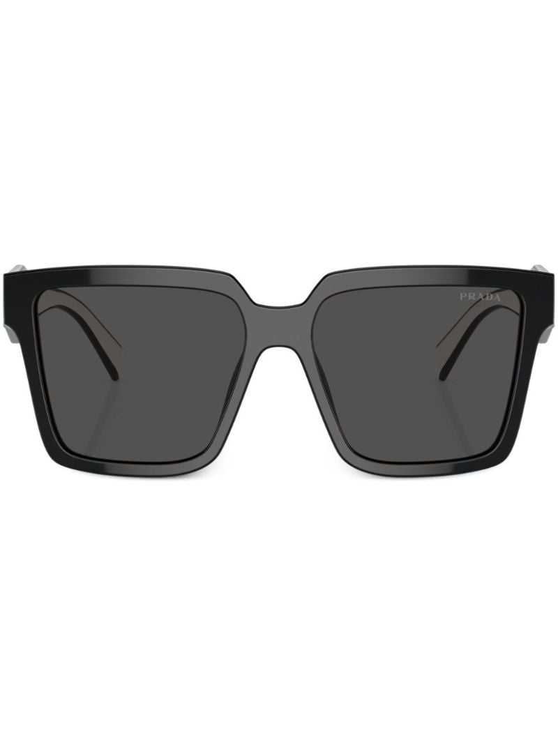 Black Logo Lettering Oversized Sunglasses