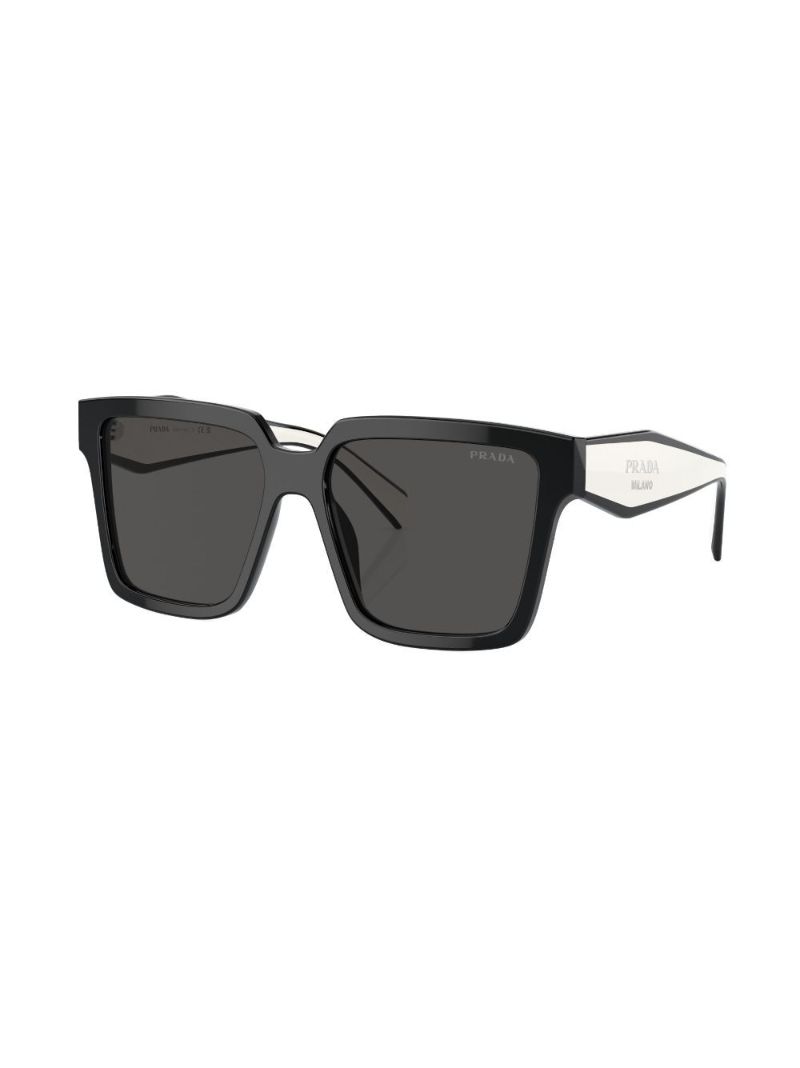 Black Logo Lettering Oversized Sunglasses