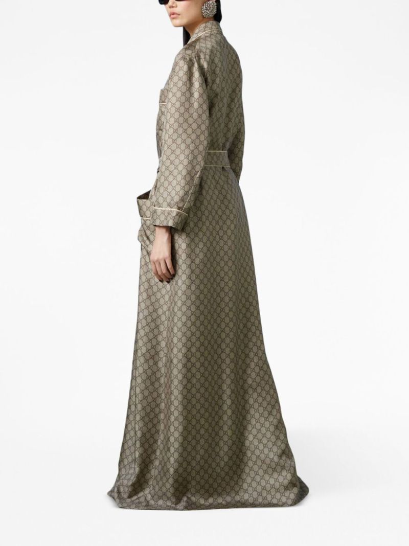 Brown Gg Supreme Silk Robe