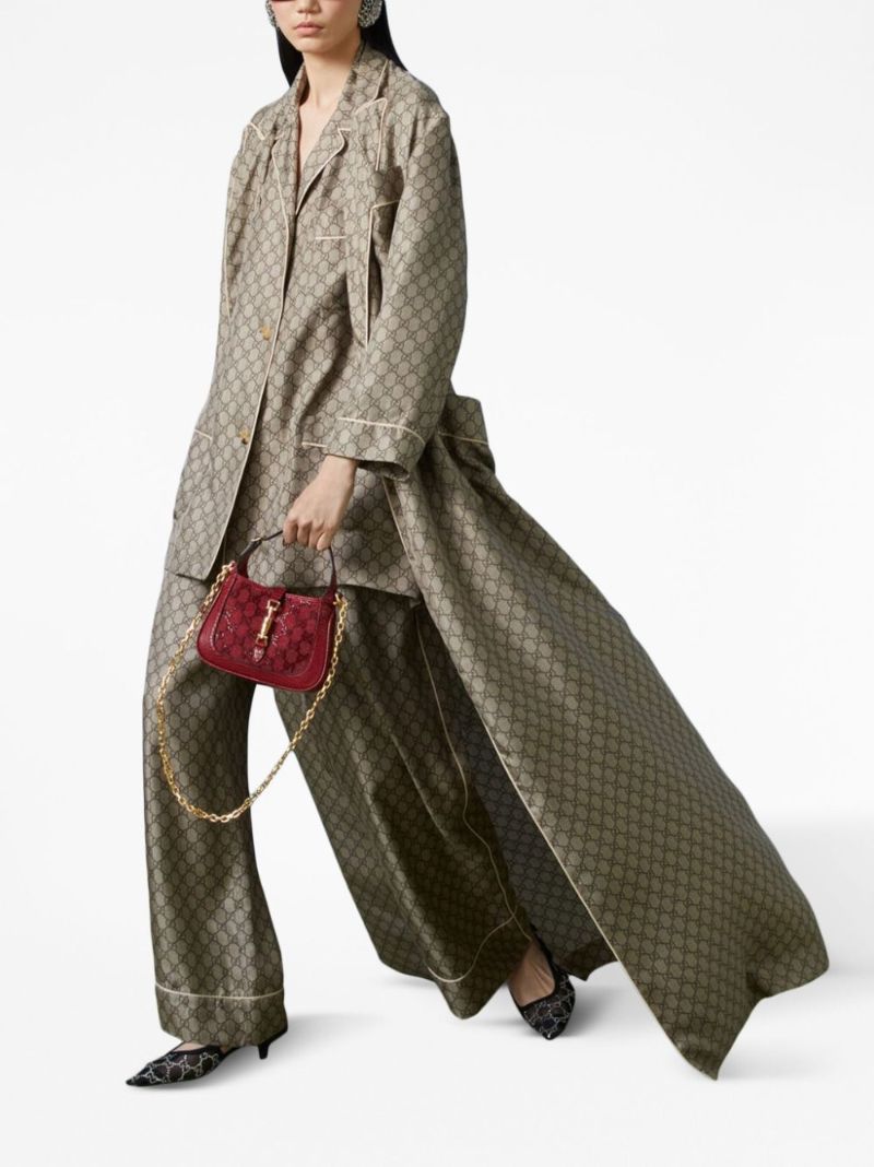 Brown Gg Supreme Silk Robe