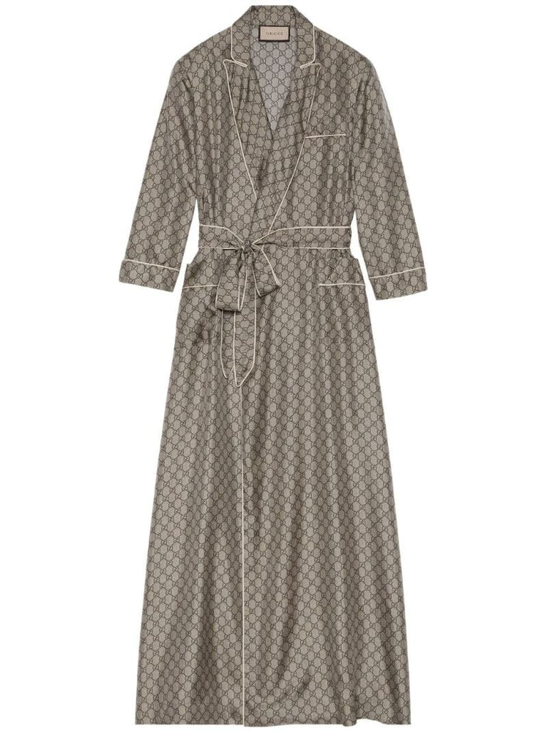 Brown Gg Supreme Silk Robe