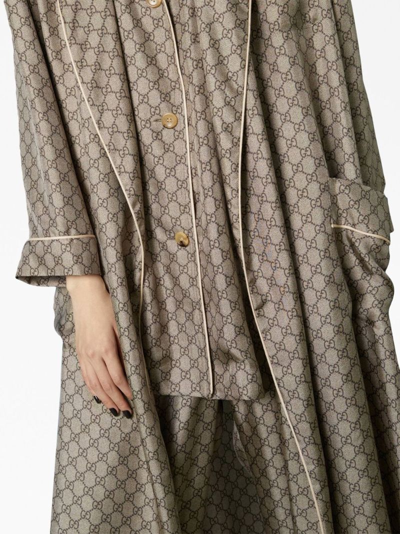 Brown Gg Supreme Silk Robe