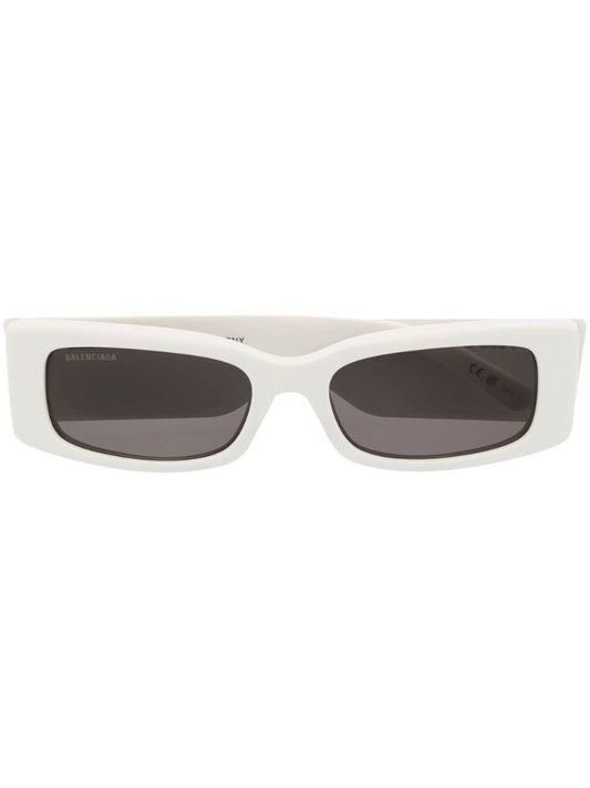 White Logo Print Rectanglular Sunglasses