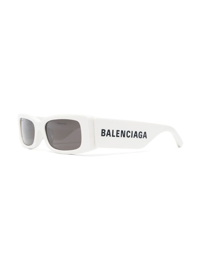 White Logo Print Rectanglular Sunglasses