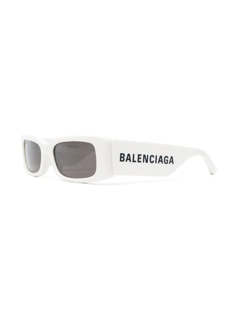 White Logo Print Rectanglular Sunglasses