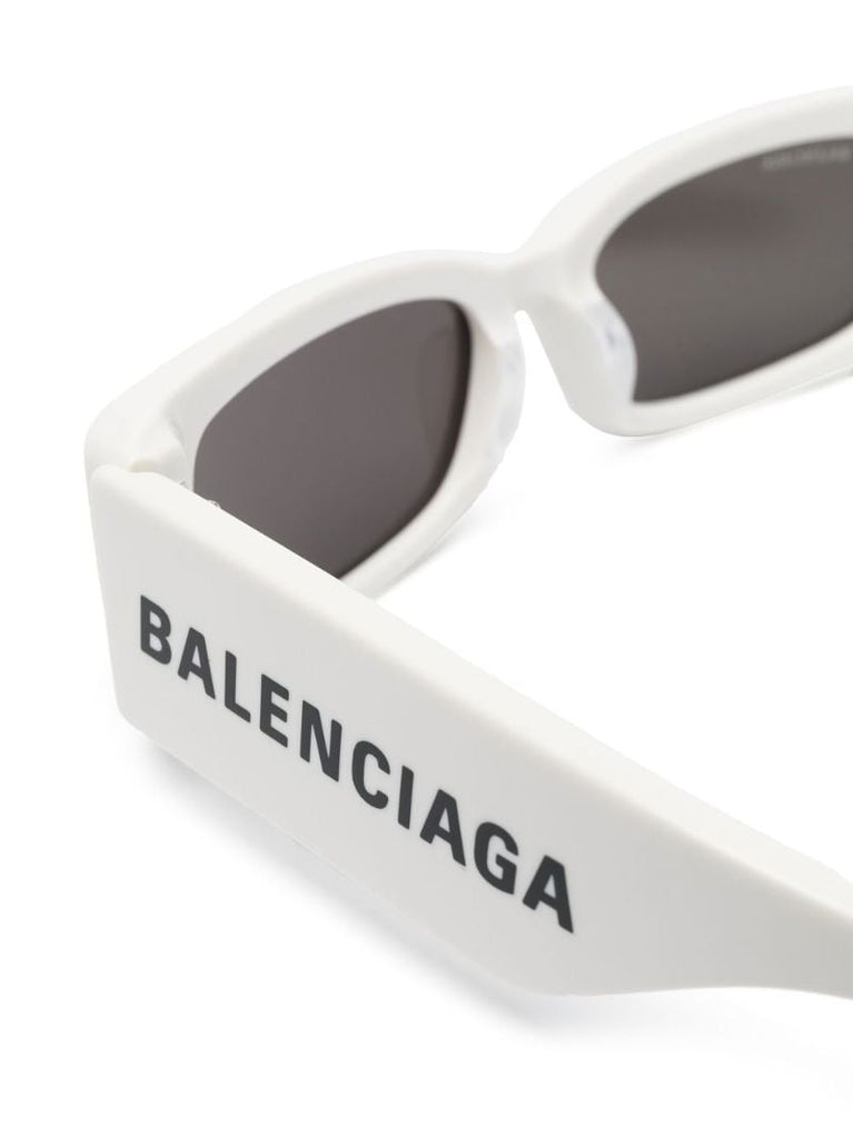 White Logo Print Rectanglular Sunglasses