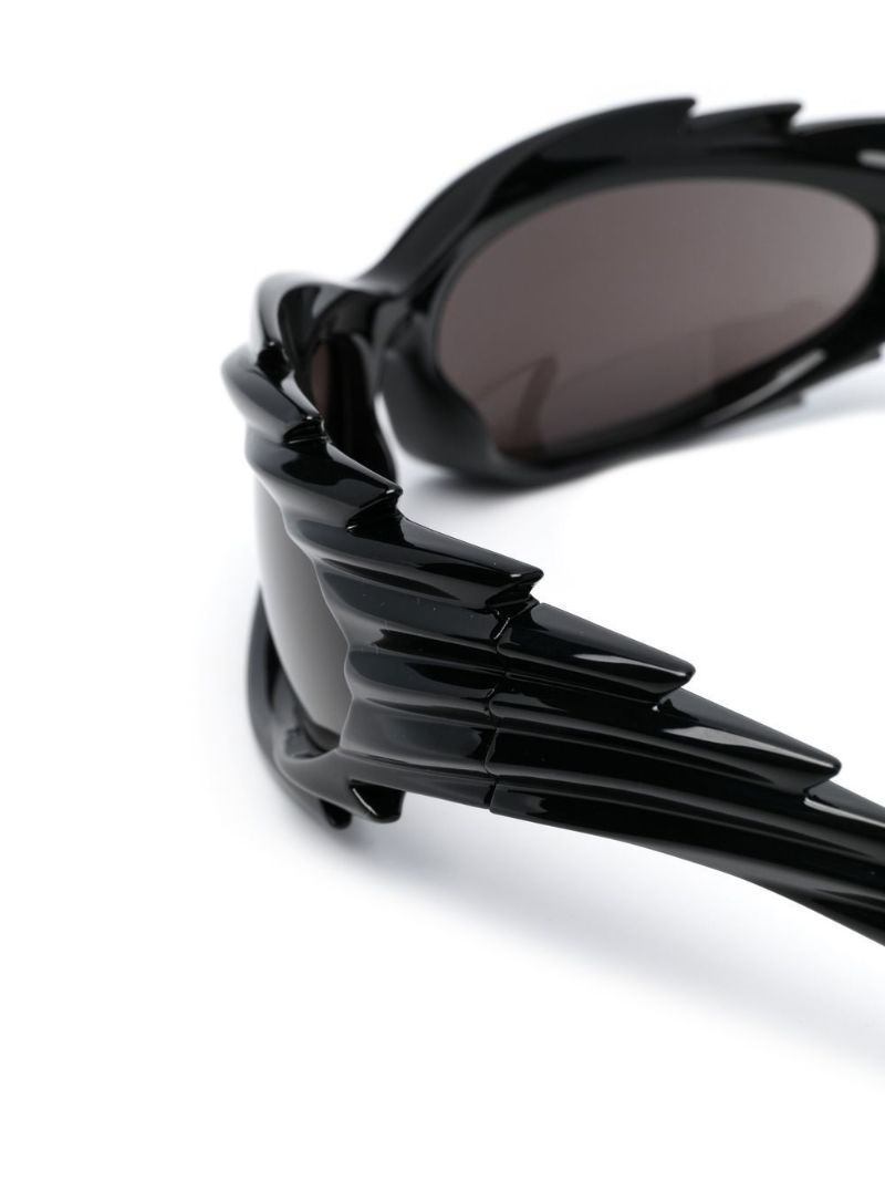 Black Spike Rectangle Frame Sunglasses
