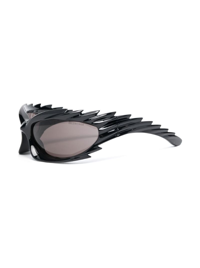 Black Spike Rectangle Frame Sunglasses
