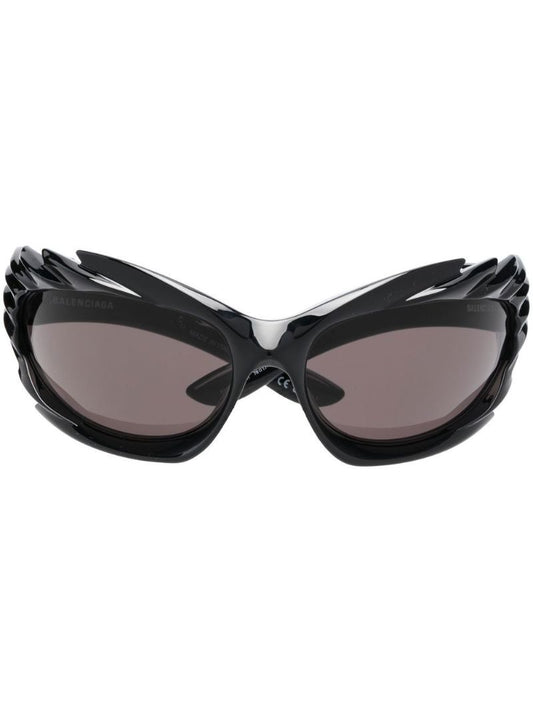 Black Spike Rectangle Frame Sunglasses