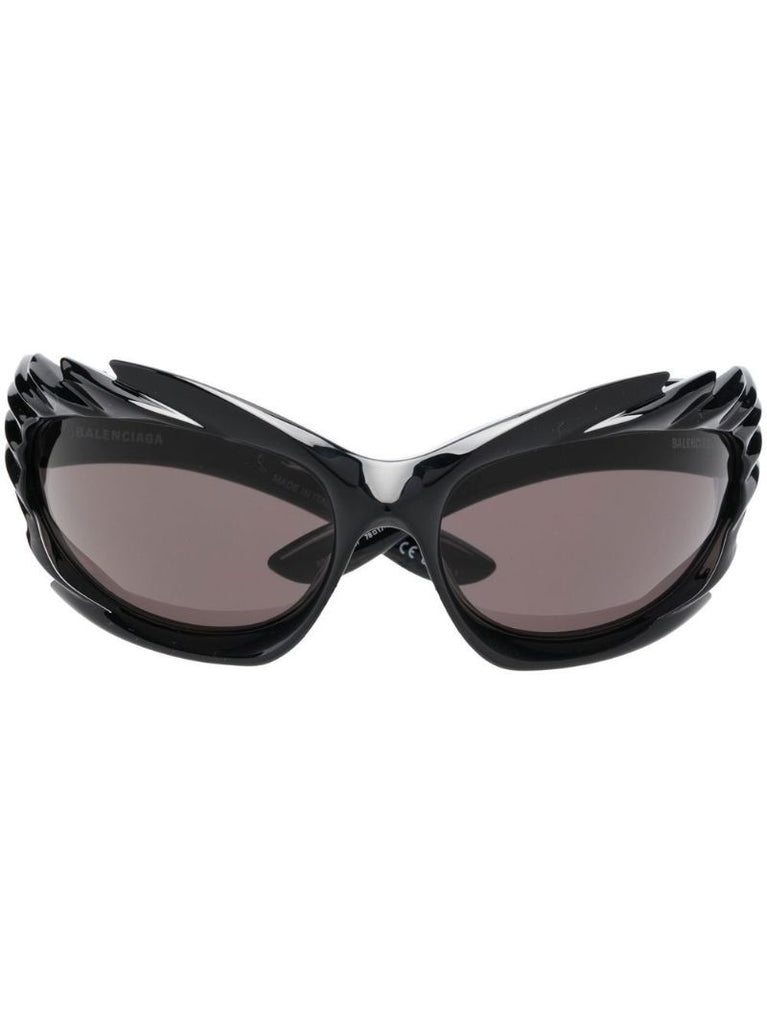 Black Spike Rectangle Frame Sunglasses