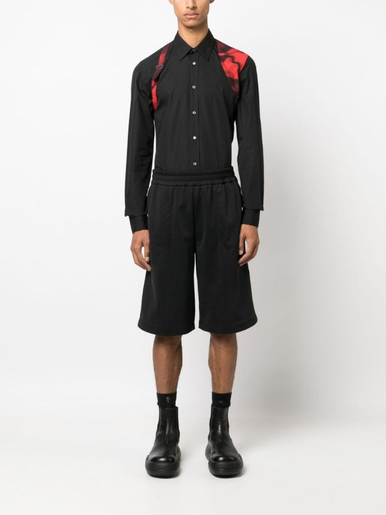 Black Harness Cotton Shirt