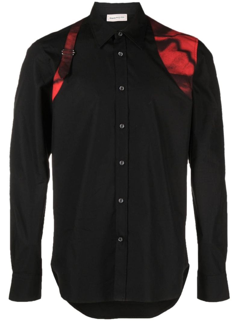 Black Harness Cotton Shirt