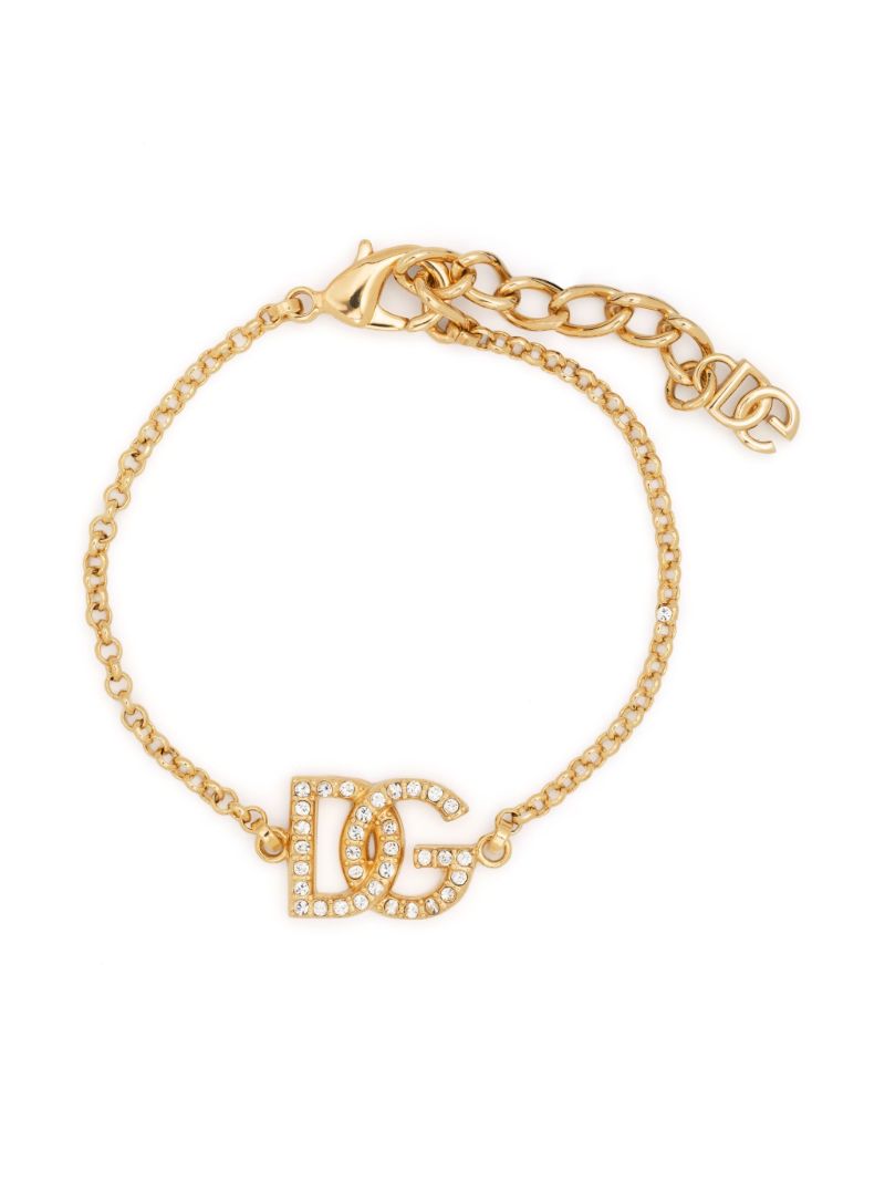 Gold-tone Dg-logo Crystal-embellished Bracelet