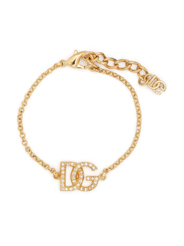 Gold-tone Dg-logo Crystal-embellished Bracelet