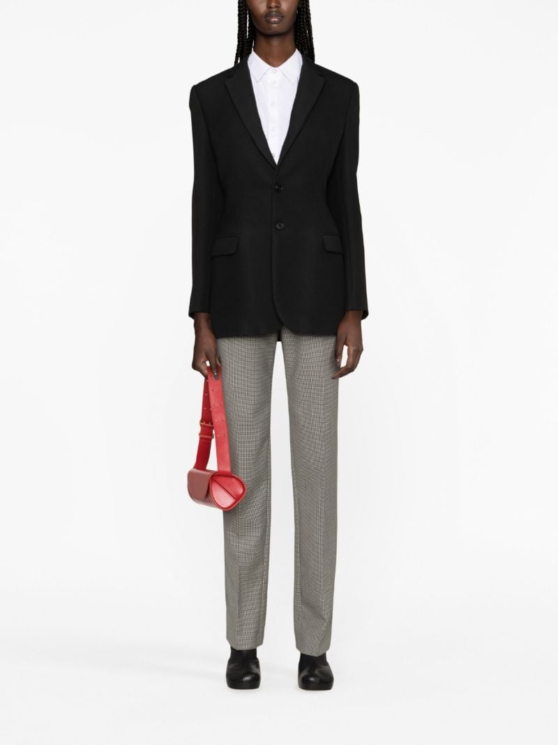 Black Houndstooth-pattern Wool Trousers