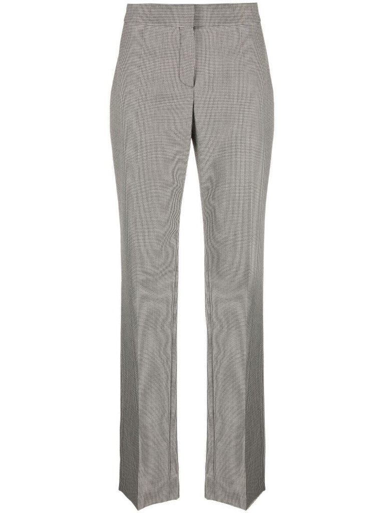 Black Houndstooth-pattern Wool Trousers