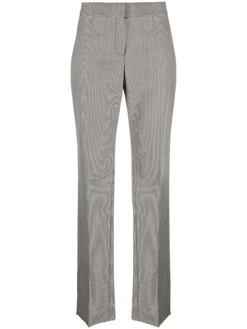 Black Houndstooth-pattern Wool Trousers
