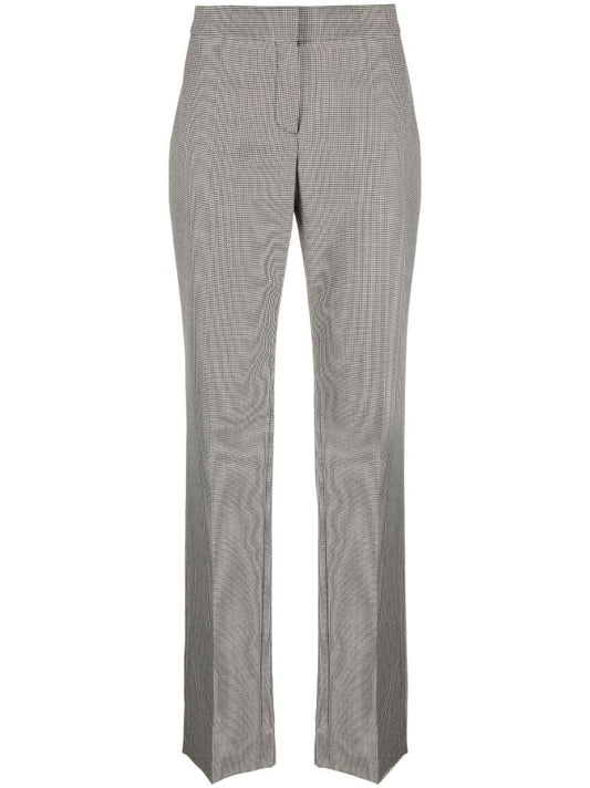 Black Houndstooth-pattern Wool Trousers