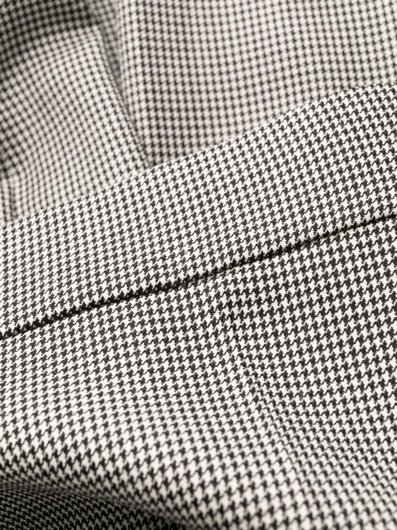 Black Houndstooth-pattern Wool Trousers
