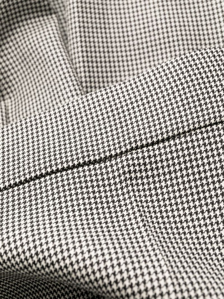 Black Houndstooth-pattern Wool Trousers