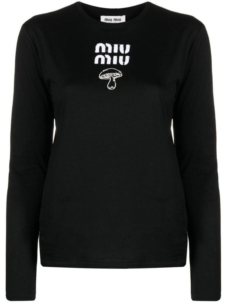 Black Logo-print Cotton T-shirt