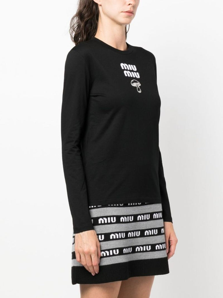 Black Logo-print Cotton T-shirt