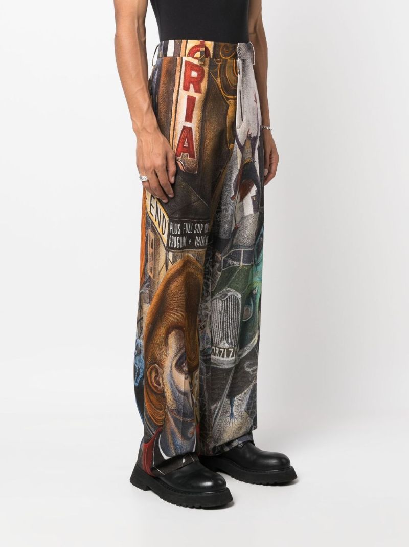 Multicolour Dead End-print Organic Cotton Trousers