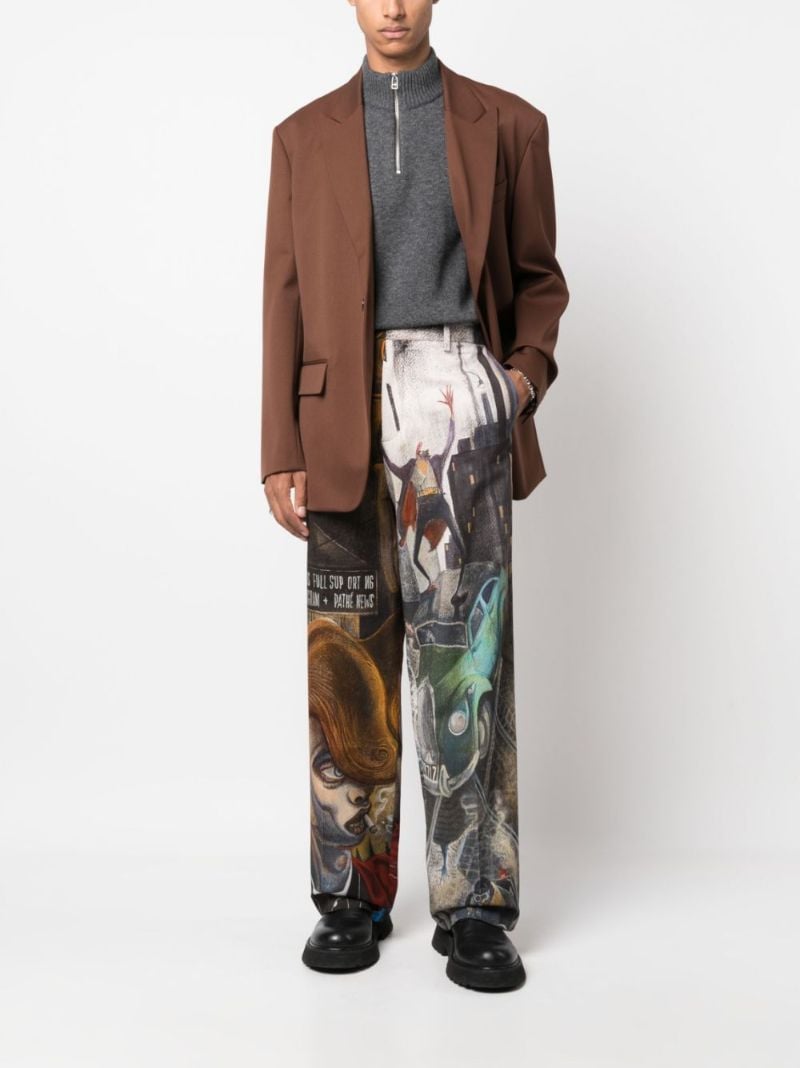 Multicolour Dead End-print Organic Cotton Trousers