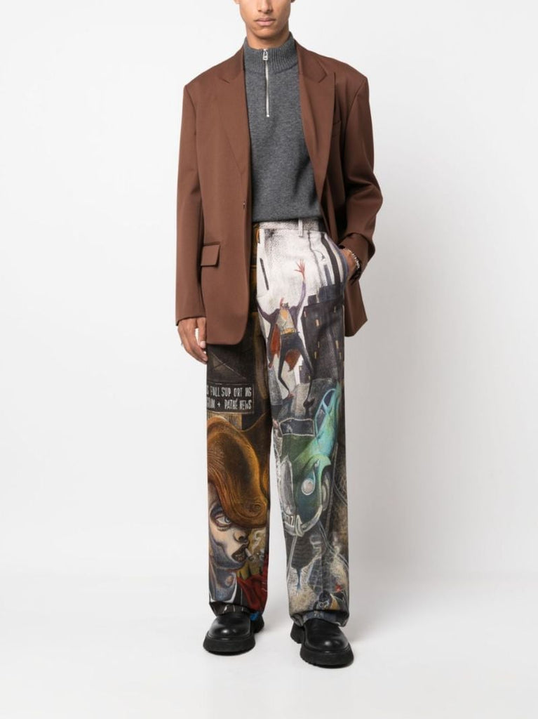 Multicolour Dead End-print Organic Cotton Trousers