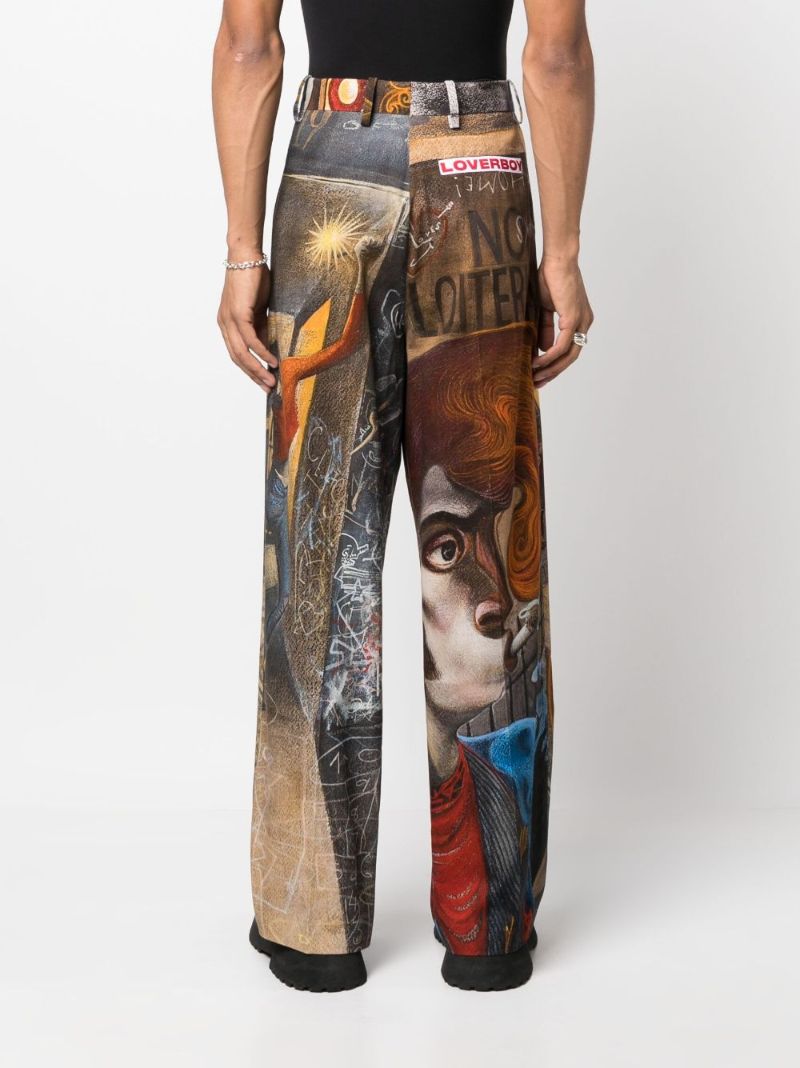 Multicolour Dead End-print Organic Cotton Trousers